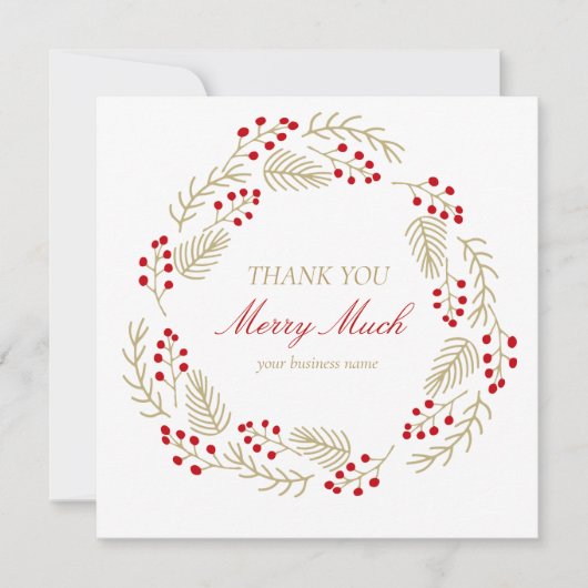 Weihnachten Vielen Dank Geschäftskarte Dankeskarte (Vorderseite)