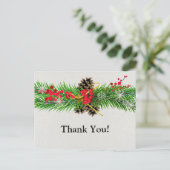 Weihnachten Vielen Dank Postkarte (Stehend Vorderseite)