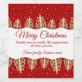 Weihnachten Vielen Dank Weinetikett (Einzelnes Label)