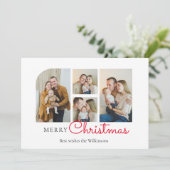 Weihnachten vier Foto Collage modern (Stehend Vorderseite)