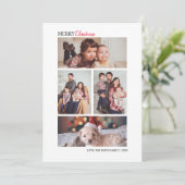 Weihnachten vier Fotocollage Weihnachtskarte Einladung (Stehend Vorderseite)