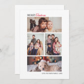Weihnachten vier Fotocollage Weihnachtskarte Einladung (Vorne/Hinten)