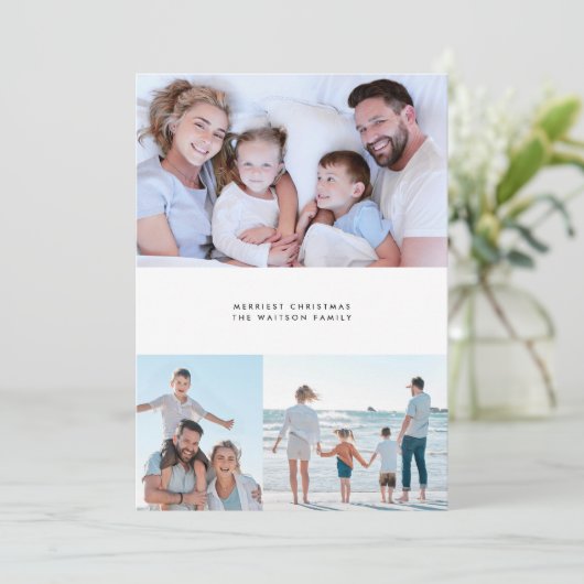 Weihnachten Vier Fotos Stilvoll einfach (Stehend Vorderseite)