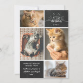 Weihnachten - Vier Katzen-FotoCollage Ankündigung (Vorderseite)