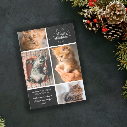 Weihnachten - Vier Katzen-FotoCollage Ankündigung