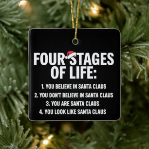 Weihnachten Vier Lebensphasen Santa Humor Meme Keramikornament