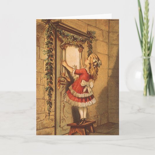 Weihnachten Viktorianisch Girl Hängend eine Garage (Vorderseite)