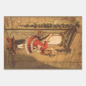 Weihnachten Viktorianisch Girl Hängend eine Garage Geschenkpapier Set (Vorderseite 3)