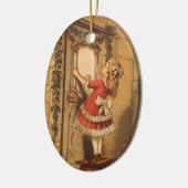 Weihnachten Viktorianisch Girl Hängend eine Garage Keramikornament (Links)