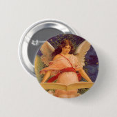 Weihnachten, Viktorianische Angel-LesebBibel Button (Vorne & Hinten)