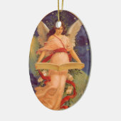Weihnachten, Viktorianische Angel-LesebBibel Keramikornament (Links)