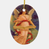 Weihnachten, Viktorianische Angel-LesebBibel Keramikornament (Vorne)