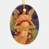 Weihnachten, Viktorianische Angel-LesebBibel Keramikornament (Hinten)