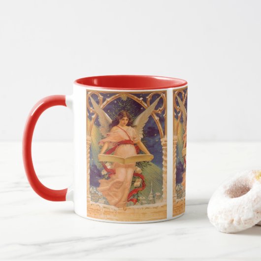Weihnachten, Viktorianische Angel-LesebBibel Tasse (Mit Donut)