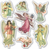 Weihnachten, Viktorianische Engel Aufkleber (Vorderseite)