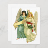Weihnachten, Viktorianische Engel Feiertagskarte (Vorne/Hinten)