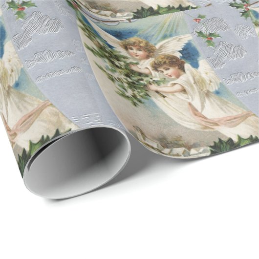 Weihnachten, Viktorianische Engel im Segelboot Geschenkpapier (Rolleneckpunkt)