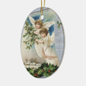 Weihnachten, Viktorianische Engel im Segelboot Keramik Ornament (Links)