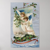 Weihnachten, Viktorianische Engel im Segelboot Poster (Vorne)