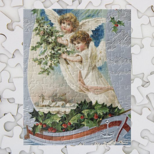 Weihnachten, Viktorianische Engel im Segelboot Puzzle