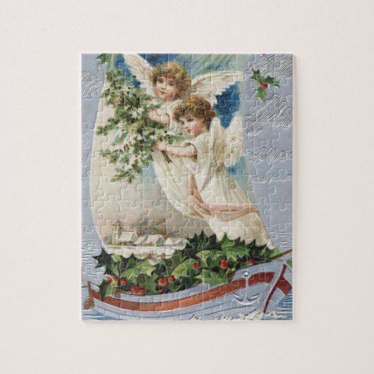 Weihnachten, Viktorianische Engel im Segelboot Puzzle (Vertikal)