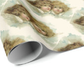 Weihnachten, Viktorianische Engel in den Wolken Geschenkpapier (Rolleneckpunkt)