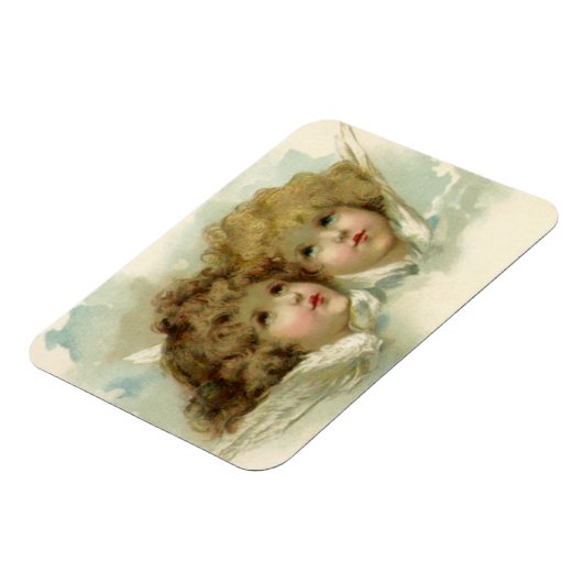 Weihnachten, Viktorianische Engel in den Wolken Magnet (Linke Seite)