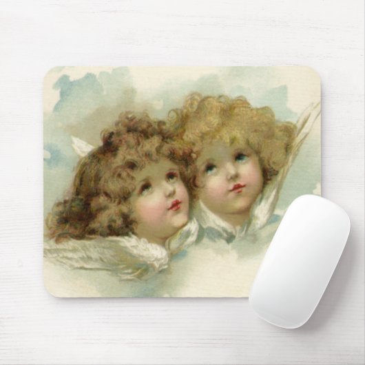 Weihnachten, Viktorianische Engel in den Wolken Mousepad (Mit Mouse)