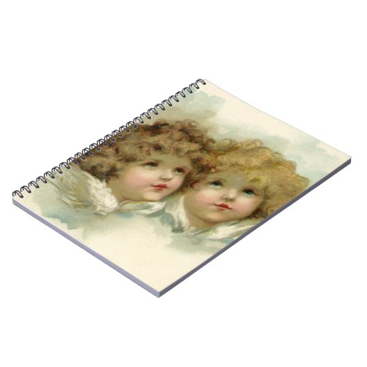 Weihnachten, Viktorianische Engel in den Wolken Notizblock (Linke Seite)