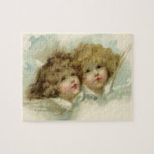 Weihnachten, Viktorianische Engel in den Wolken Puzzle (Horizontal)