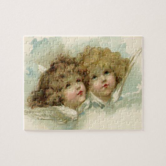 Weihnachten, Viktorianische Engel in den Wolken Puzzle (Horizontal)