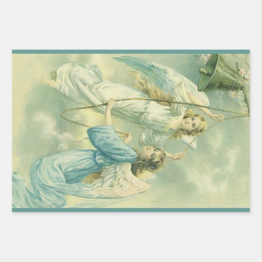 Weihnachten, Viktorianische Engel mit Glocke Geschenkpapier Set (Vorderseite 2)