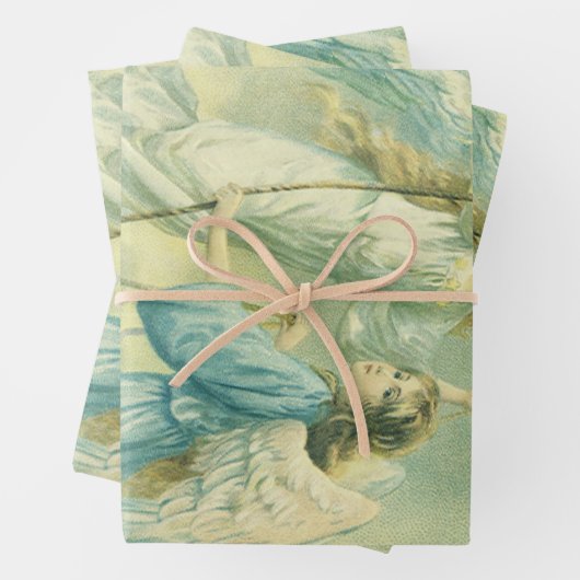 Weihnachten, Viktorianische Engel mit Glocke Geschenkpapier Set (Beispiel)