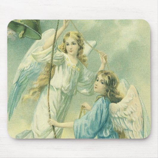 Weihnachten, Viktorianische Engel mit Glocke Mousepad (Vorne)