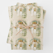 Weihnachten Viktorianische Engel und Baum Geschenkpapier Set (Beispiel)