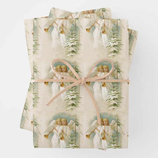 Weihnachten Viktorianische Engel und Baum Geschenkpapier Set (Beispiel)