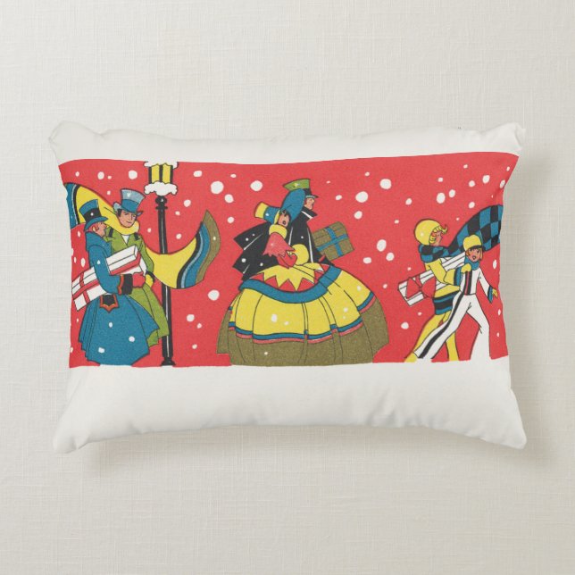 Weihnachten, Viktorianische Familie Dekokissen (Vorderseite)