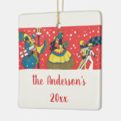 Weihnachten, Viktorianische Familie Keramikornament (Links)