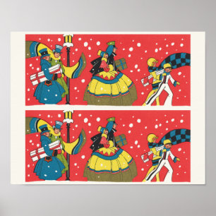 Weihnachten, Viktorianische Familie Poster