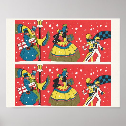 Weihnachten, Viktorianische Familie Poster (Vorne)