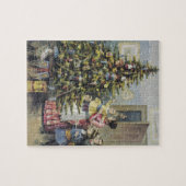 Weihnachten, Viktorianische Familie rund um Baum Puzzle (Horizontal)
