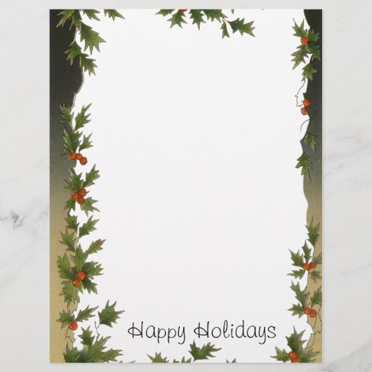 Weihnachten, Viktorianische Holly-Blätter Berries (Vorderseite)