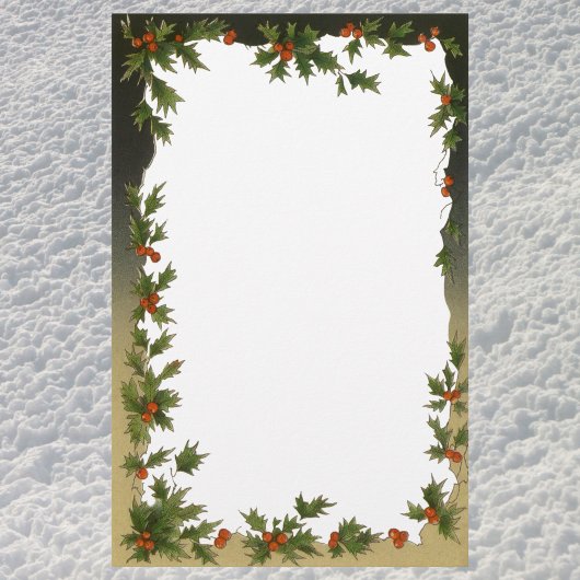 Weihnachten, Viktorianische Holly-Blätter Berries Briefpapier