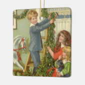 Weihnachten, Viktorianische Kinder dekorieren Keramikornament (Links)