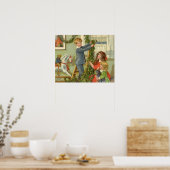 Weihnachten, Viktorianische Kinder dekorieren Poster (Küche)