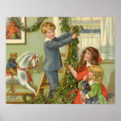 Weihnachten, Viktorianische Kinder dekorieren Poster (Vorne)