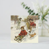 Weihnachten, Viktorianische Kinder Einladung (Stehend Vorderseite)