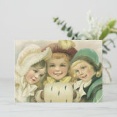 Weihnachten, Viktorianische Kinder Einladung (Stehend Vorderseite)