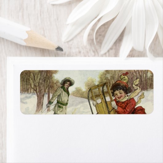 Weihnachten, Viktorianische Kinder Schlittenhund (Insitu)