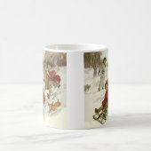 Weihnachten, Viktorianische Kinder Schlittenhund Kaffeetasse (Mittel)